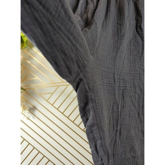 Faherty Women's Dream Organic Cotton Gauze Wide Leg Pants Washed Gray Sz Small - Picture 5 of 6